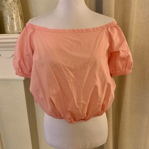 Madewell NWT off the shoulder cropped pink top woman’s size small